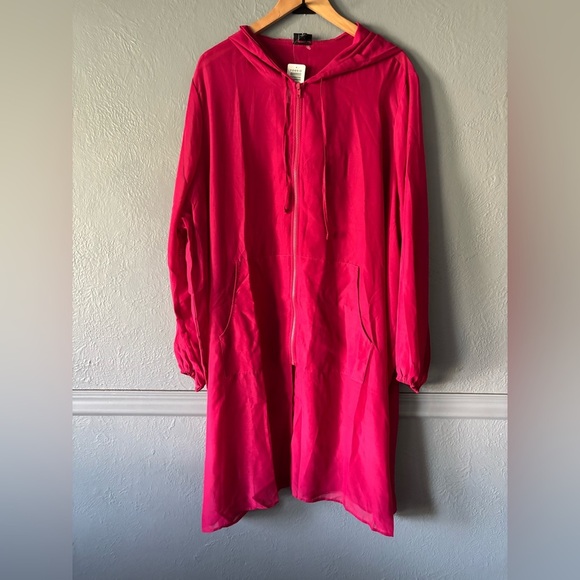 Torrid | NWT | sheer | long | zip | hooded | jacket | cover up | 4 - Picture 1 of 11